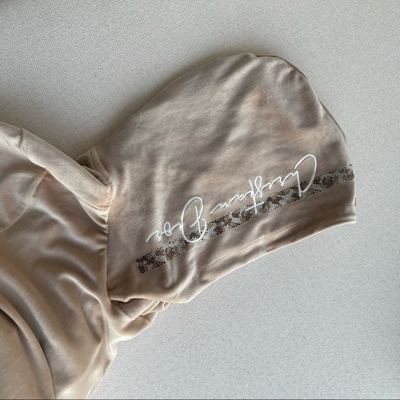 Authentic Christian Dior Velvet Vintage Sweatshirt Hoodie with Crystals - Picture 10 of 13